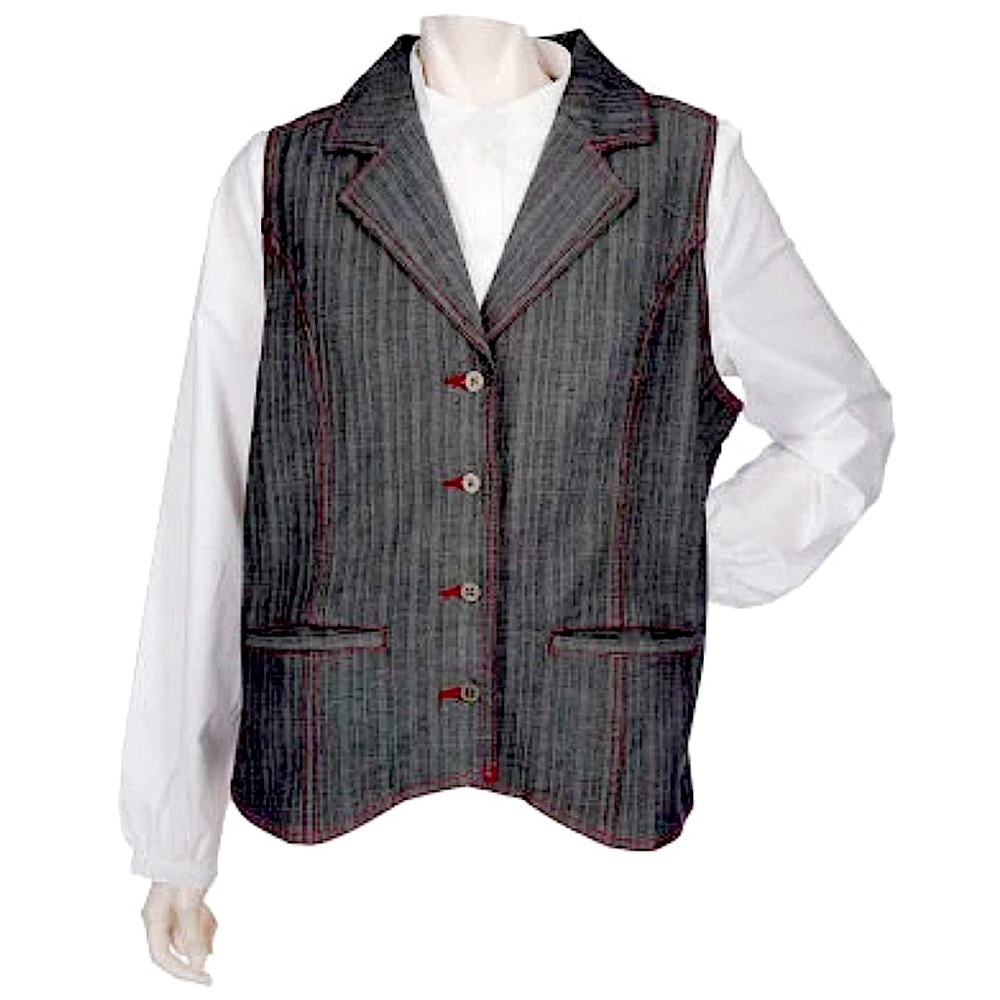 Denim&Co collared shirt and vest